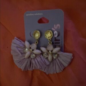 Purple and Gold Statement Earrings